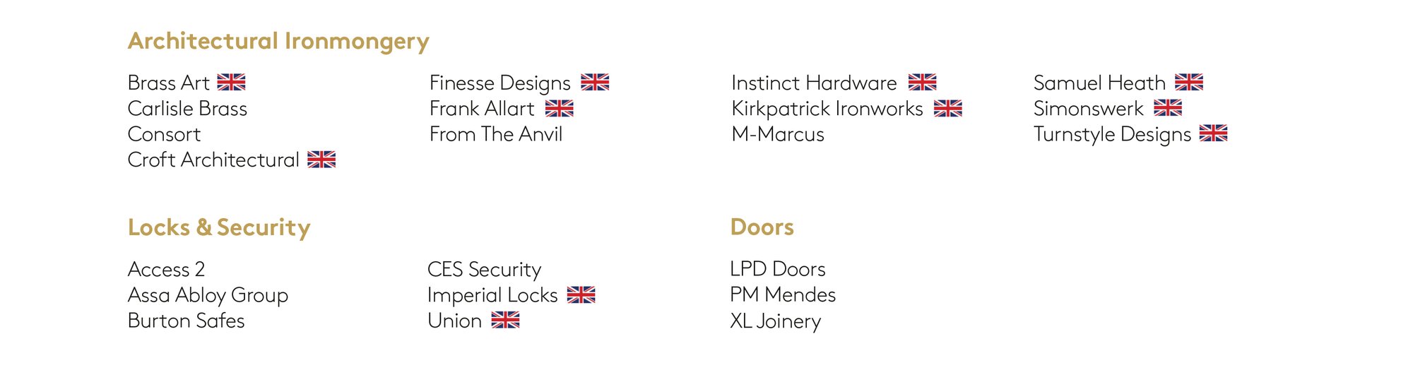 06.011.23 Ox Ironmongery Supplier List 12.06.25 06.011.23 Ox Ironmongery Supplier List 12.06.25